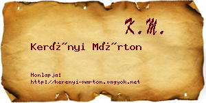 Kerényi Márton névjegykártya
