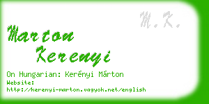 marton kerenyi business card