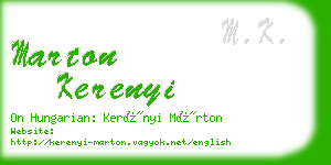 marton kerenyi business card